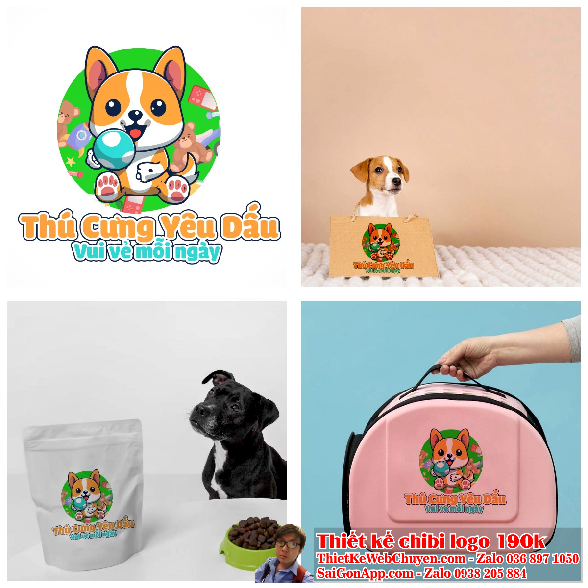 Logo chibi con chó sẽ tạo ra một hình ảnh độc đáo và nhận diện cho doanh nghiệp của bạn.