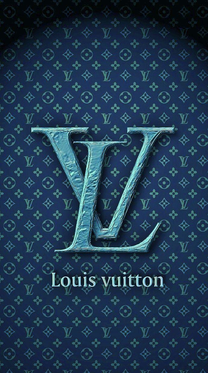 Hình nền Louis Vuitton xanh dương đẹp và chất.