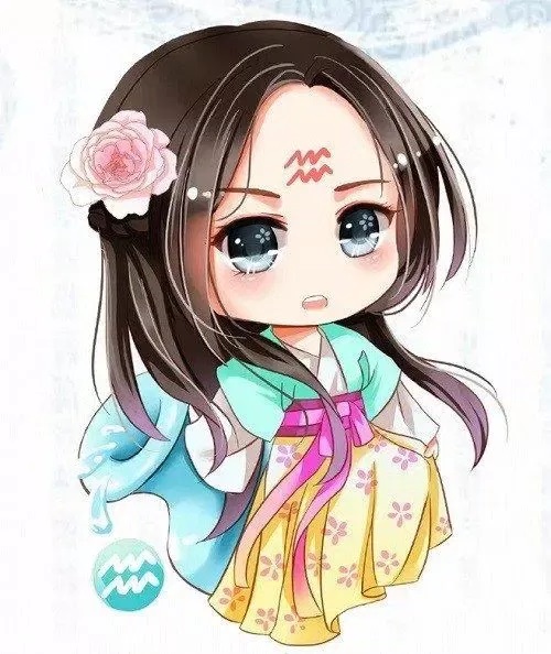 Hình ảnh cung Bảo Bình chibi cổ trang