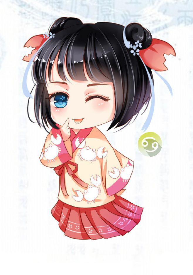 Hình ảnh cung Cự giải chibi cổ trang