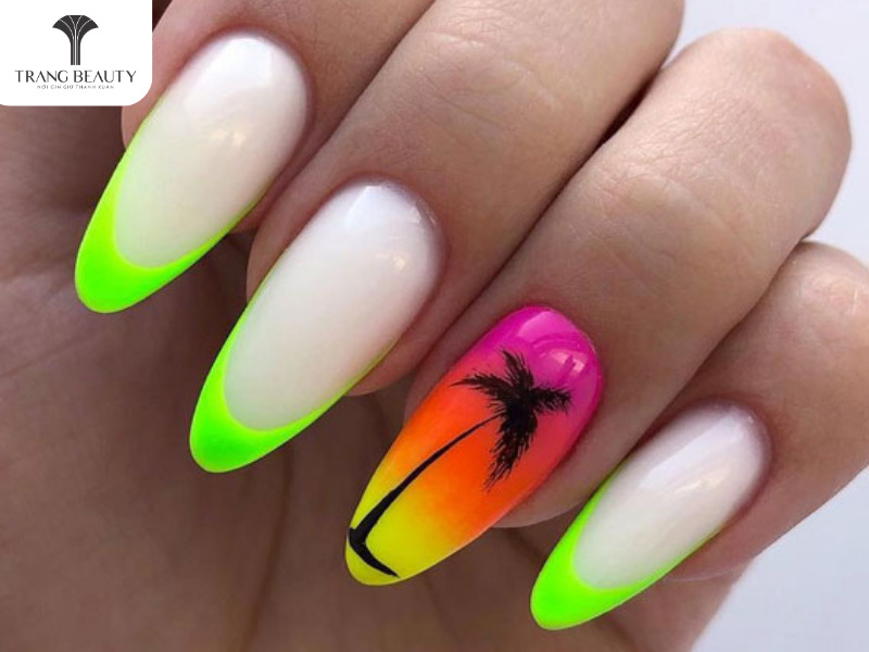 Mẫu nail đi biển độc đáo kiểu ombre