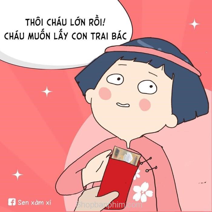 ảnh từ chối nhận lì xì: thôi cháu lớn rồi, cháu muốn lấy con trai bác