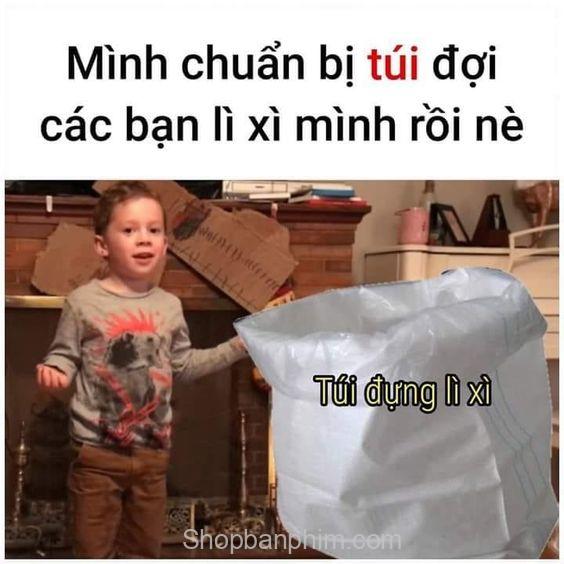 meme đợi nhận lì xì