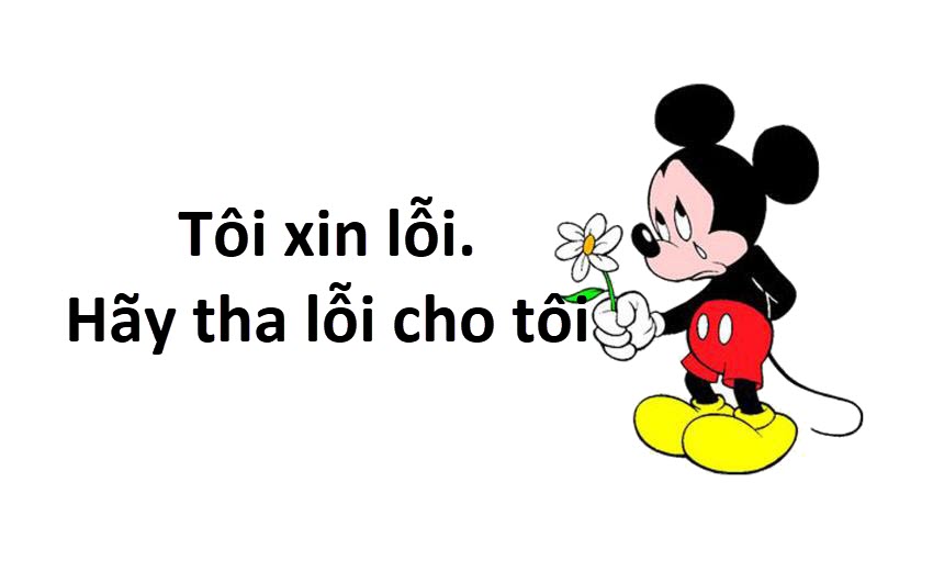 Hình ảnh xin lỗi của chuột Mickey