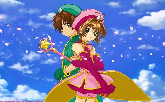 ảnh Sakura Và Syaoran Sát Cánh Dưới Nền Trời Xanh