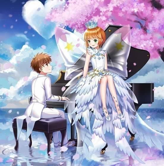 ảnh Sakura Và Syaoran Như Công Chúa Và Hoàng Tử Bên đàn Piano