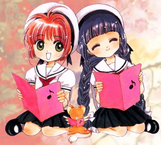 ảnh Sakura Và Tomoyo Cầm Sách đáng Yêu