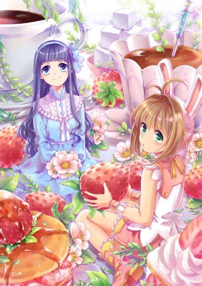 ảnh Sakura Và Tomoyo Bên Những Quả Dâu Tây Ngọt Ngào