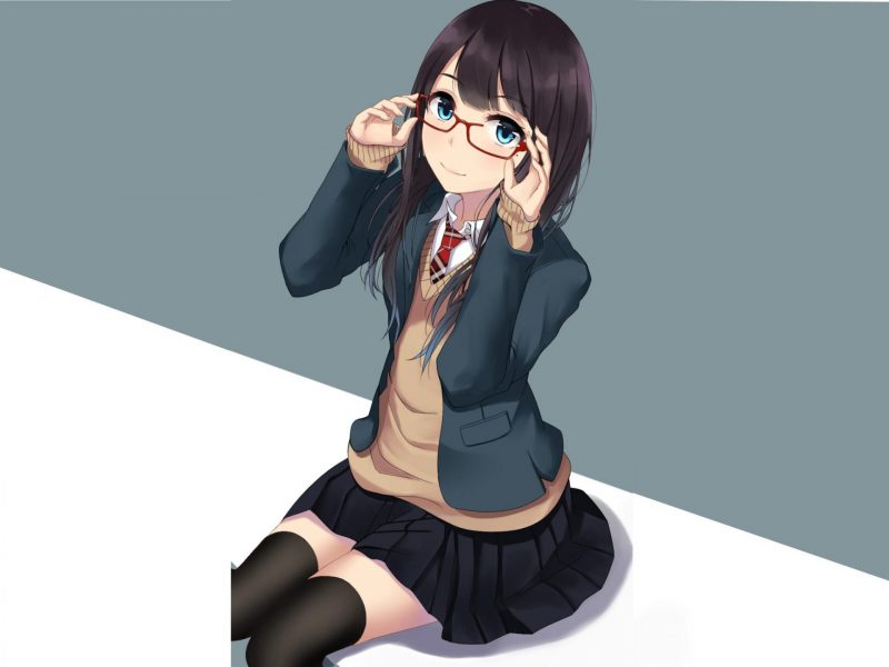 Hình ảnh Anime Girl đeo Kính Dễ Thương