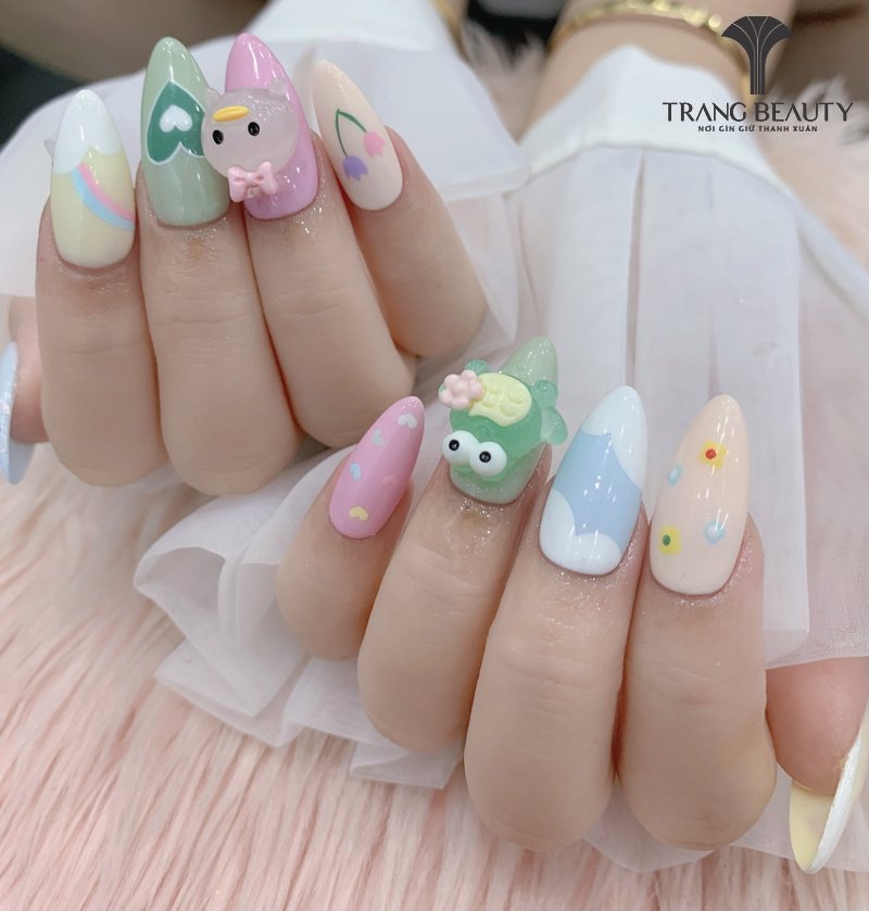 Nail ngắn xinh đắp gel xinh lung linh