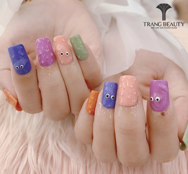 Mẫu nail ngắn đơn giản thanh lịch đáng yêu