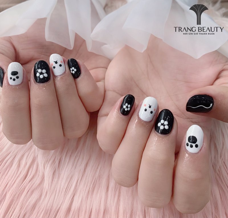 Mẫu nail móng vuông ngắn pastel dịu mắt