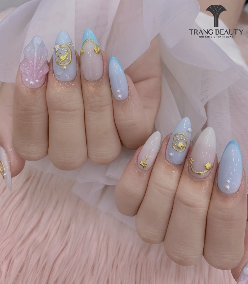 Mẫu nail ngắn ombre