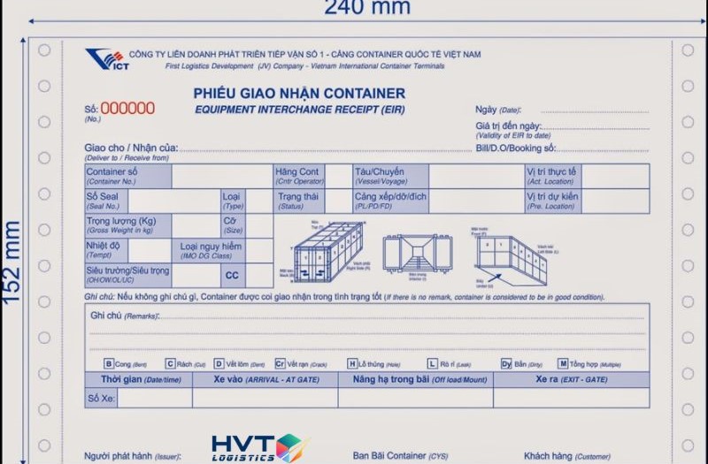 Mẫu phiếu EIR - Equipment Interchange Receipt