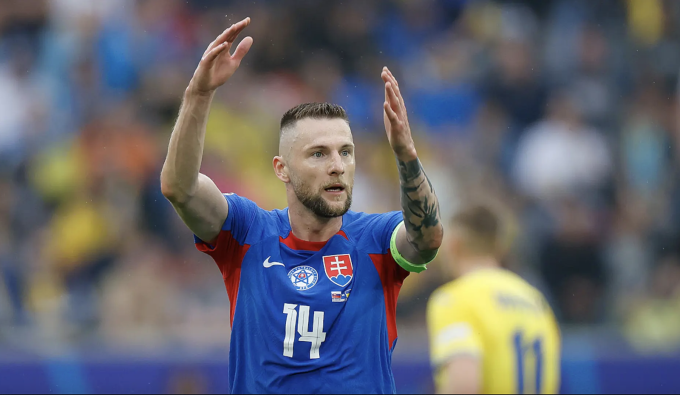 Đội trưởng Slovakia Milan Skriniar tại Euro 2024. Ảnh: Gallo Images