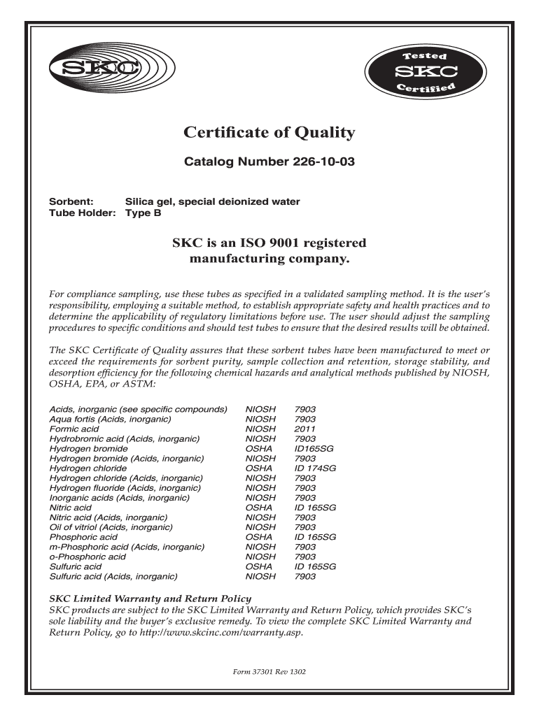 Nội dung trên Certificate of Quality and Quantity